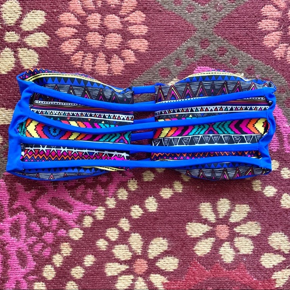 Reversible Bandeau Swim Top- Bohemian Print - Picture 3 of 6